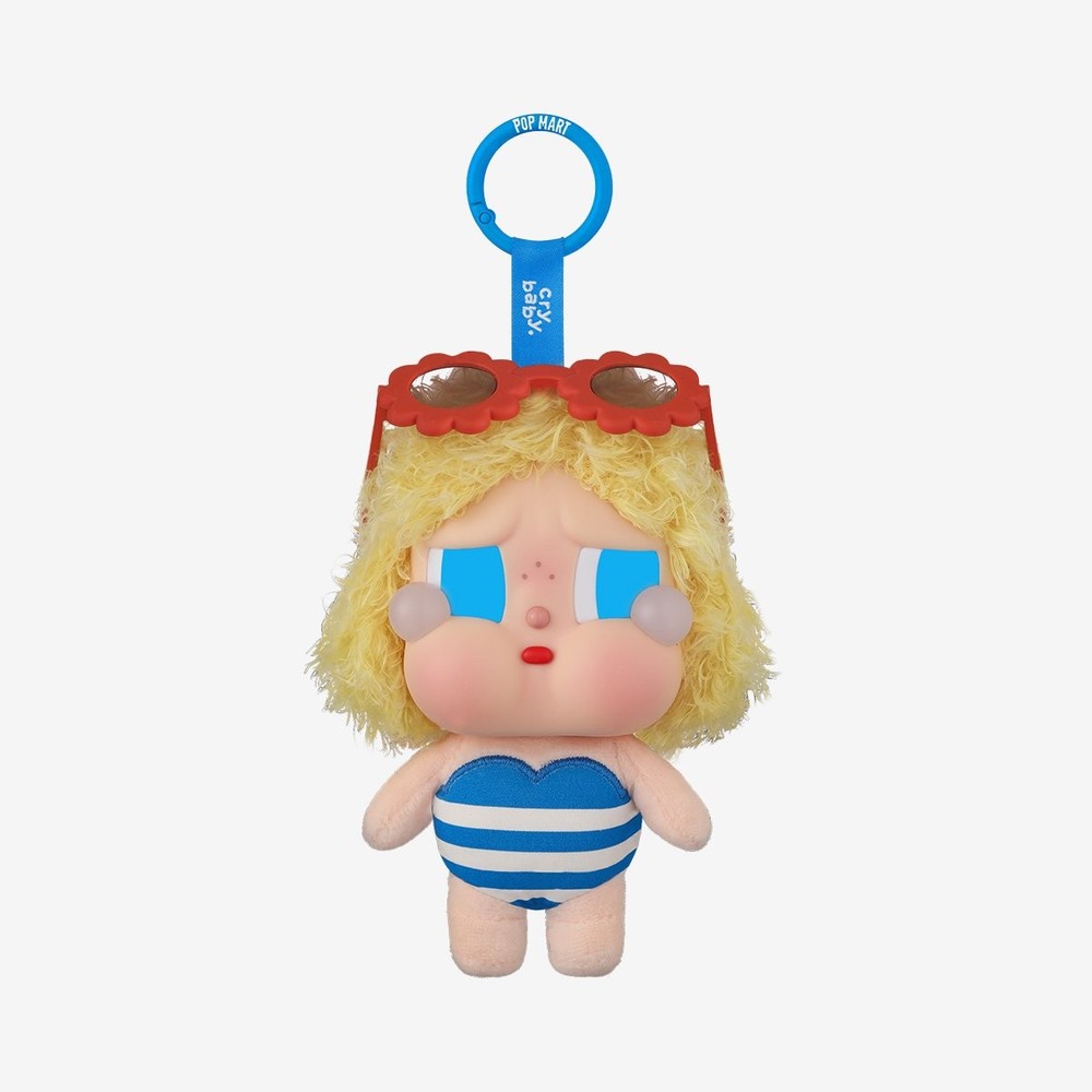 POP MART Crybaby Vacation Mode On Vinyl Plush Pendant Sunbathing